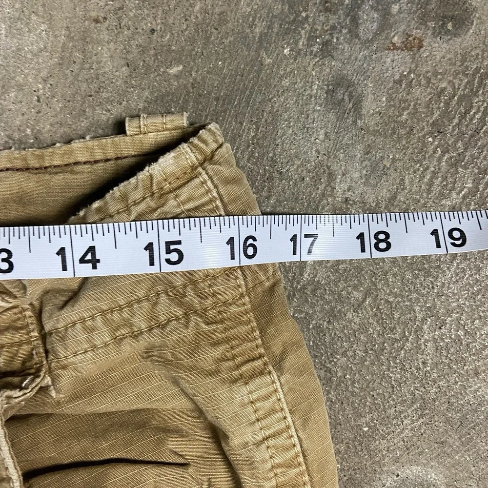 Vintage Y2K American Eagle Cargo Pants Size 32x30 Beige Rip‎ Stop Loose Fit Work